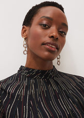 Mixed Link Earrings Silver/Rose Gold