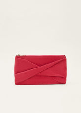 Red Suede Clutch Bag Lipstick