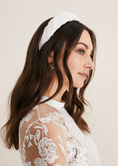 Ivory Beaded Headband Ivory