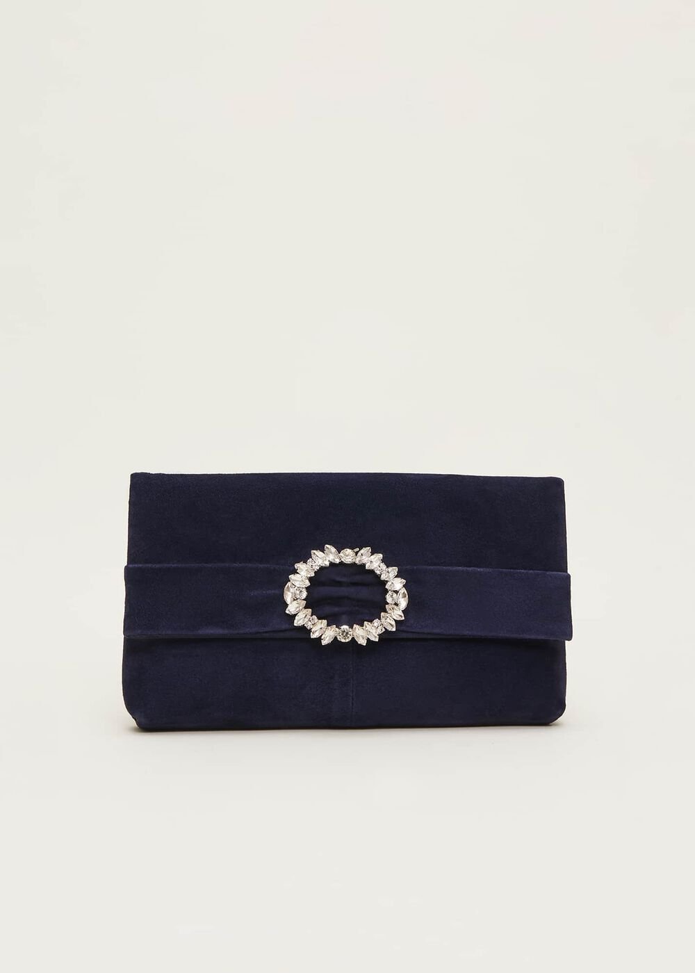 Embellished Slim Clutch Bag Navy