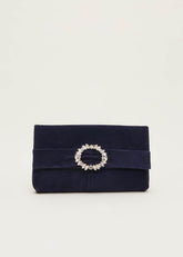 Embellished Slim Clutch Bag Navy
