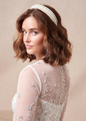 Bridal Beaded Headband Ivory
