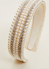 Bridal Beaded Headband Ivory