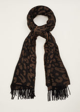 Leopard Scarf Black Multi