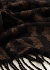 Leopard Scarf Black Multi