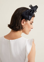 Navy Padded Headband with Bow Navy