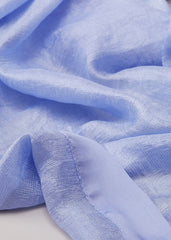 Satin Trim Scarf Pale Blue
