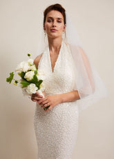 Long Double Tier Veil Ivory