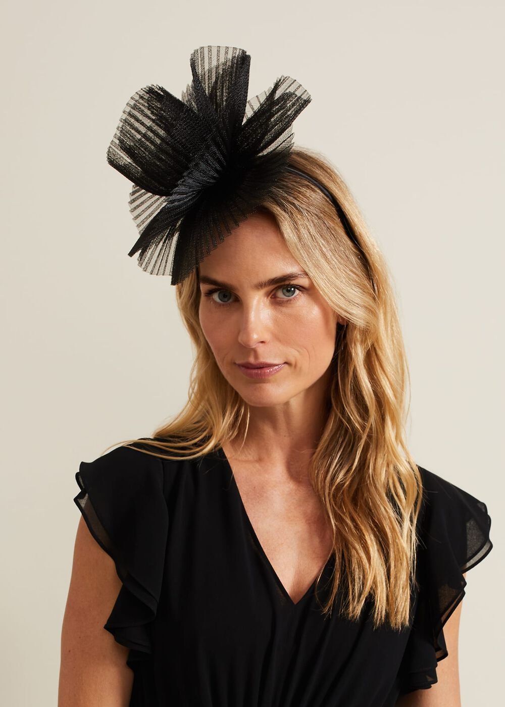 Freeform Flower Headband Black