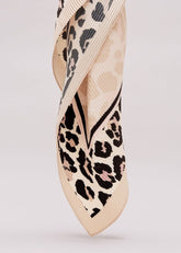 Leopard Pleated Scarf Brown