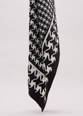 Houndstooth Pleated Scarf Black
