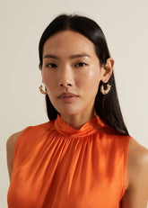 Pearl Detail Hoop Earrings Gold