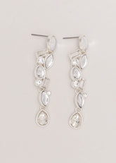 Stone Drop Earrings Silver