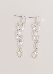 Stone Drop Earrings Silver