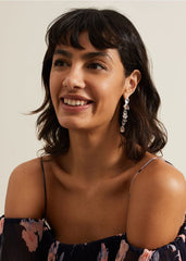 Stone Drop Earrings Silver