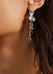 Stone Drop Earrings Silver