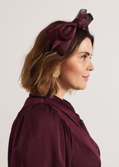 Purple Padded Bow Headband Purple