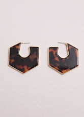 Tort Large Hoop Earrings Brown