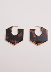 Tort Large Hoop Earrings Brown