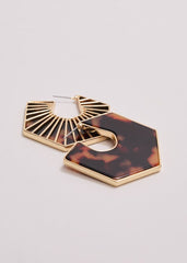 Tort Large Hoop Earrings Brown