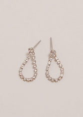 Sparkle Stone Teardrop Earrings Silver