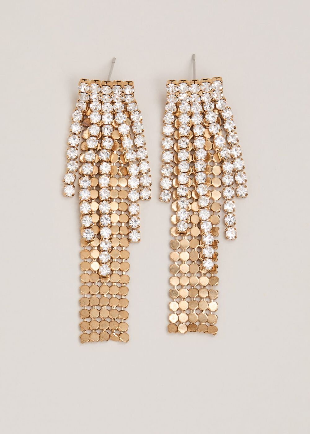 Gold Chainmail Sparkle Drop Earring Gold