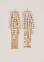 Gold Chainmail Sparkle Drop Earring Gold