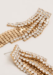 Gold Chainmail Sparkle Drop Earring Gold