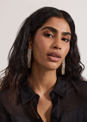 Gold Chainmail Sparkle Drop Earring Gold