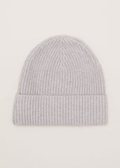 Grey Ribbed Beany Hat Grey