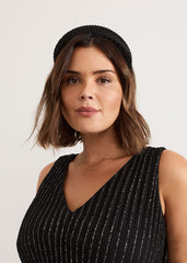 Black Embellished Headband Black