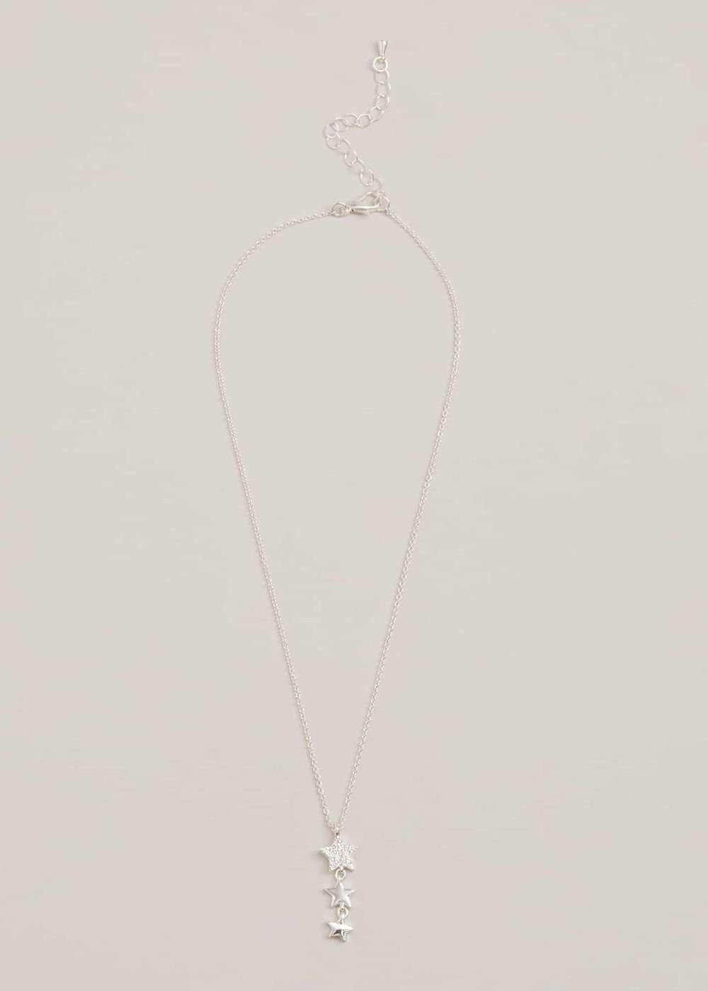 Silver Plated Star Necklace Silver
