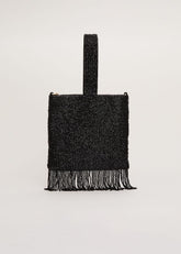 Black Beaded Tassle Bag Black