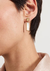Stone Earring And Necklace Set Pale Pink