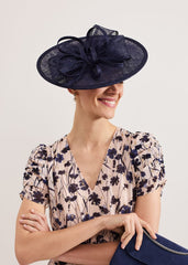 Navy Bow Disc Fascinator Navy