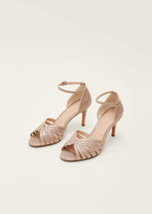Stitched Metallic Heel Sandal Metallic