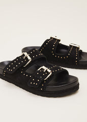 Double Buckle Sandal Black