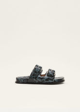 Animal Double Buckle Sandal Teal