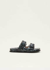 Animal Double Buckle Sandal Teal