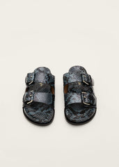 Animal Double Buckle Sandal Teal