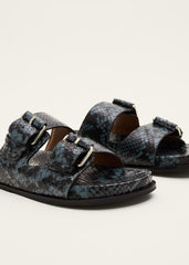 Animal Double Buckle Sandal Teal