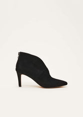 Cut Out Heeled Boots Black