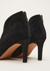 Cut Out Heeled Boots Black