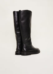 Flat Knee High Boot Black