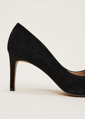Jewel Front Bow Court Shoe Black