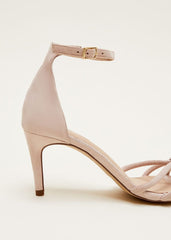 Suede Knotted Barely There Sandal Cameo