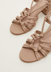 Leather Ankle Strap Sandal Shoe Tan