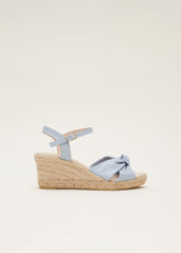 Leather Knot Front Espadrilles Cornflower