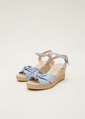 Leather Knot Front Espadrilles Cornflower