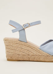 Leather Knot Front Espadrilles Cornflower
